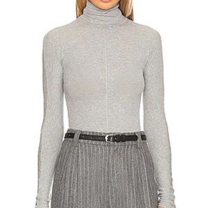 NWT All Saints Francesco Roll Neck Long Sleeve Top in Grey Marle Size 0‎